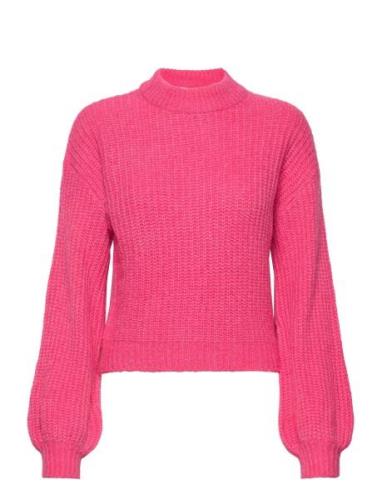 Vifelo L/S Cropped Knit Top/Su - Noos Tops Knitwear Jumpers Pink Vila