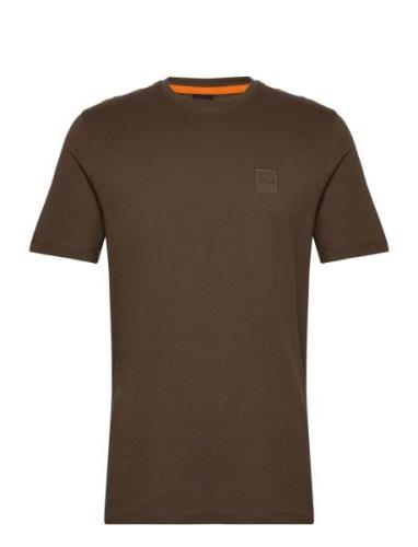 Tales Tops T-shirts Short-sleeved Khaki Green BOSS