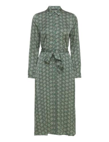 Patterned Satin Dress Polvipituinen Mekko Green Esprit Collection