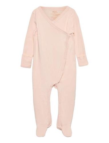 Rib Jersey Full Body Crossover Pyjama Sie Jumpsuit Haalari Pink Copenh...