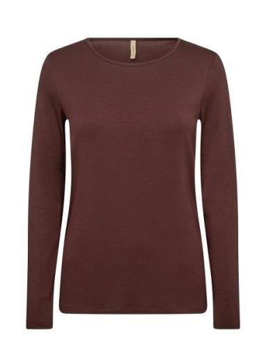 Sc-Marica Tops T-shirts & Tops Long-sleeved Brown Soyaconcept