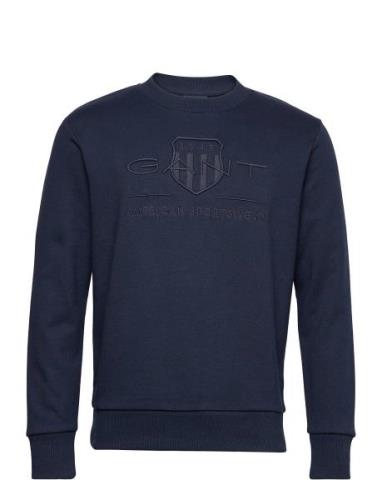 Reg Tonal Shield C-Neck Sweat Tops Sweat-shirts & Hoodies Sweat-shirts...