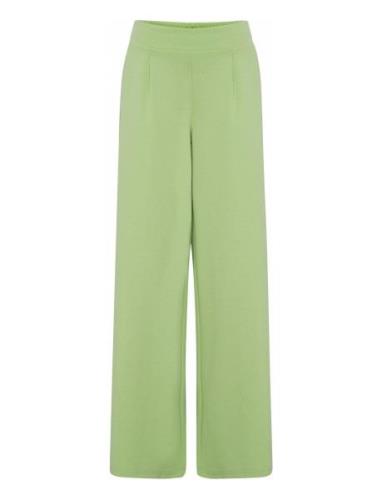 Ihkate Sus Long Wide Pa2 Bottoms Trousers Wide Leg Green ICHI