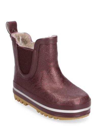 Short Winter Wellies - Glitter Talvisaappaat Brown Mikk-line