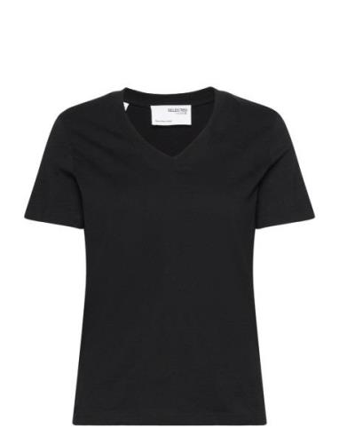 Slfessential Ss V-Neck Tee Noos Tops T-shirts & Tops Short-sleeved Bla...