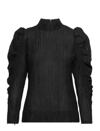 Cmjane-Blouse Tops Blouses Long-sleeved Black Copenhagen Muse