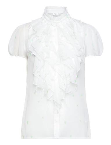 Liljasz Crinkle Ss Shirt Tops Blouses Short-sleeved White Saint Tropez