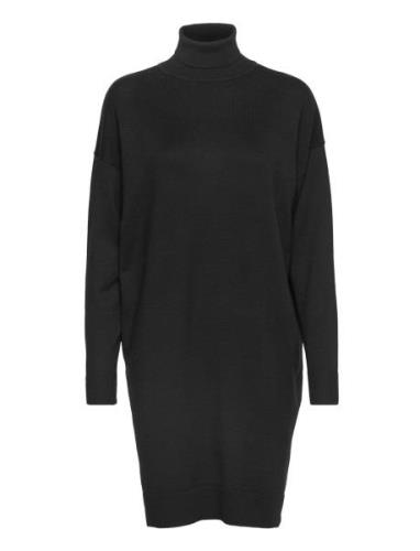 Srlea Rollneck Dress Knit Polvipituinen Mekko Black Soft Rebels