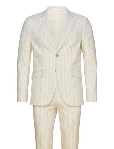 Jprriviera Linen Suit Slim Fit Puku Cream Jack & J S