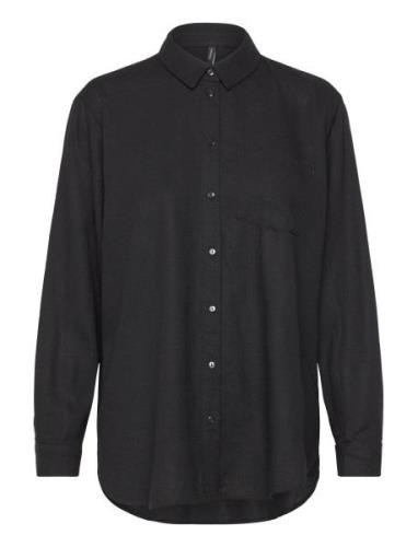 Vmmymilo Ls Shirt Wvn Ga Noos Tops Shirts Long-sleeved Black Vero Moda