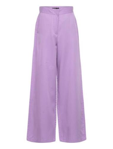 Nlfrin Hw Wide Pant Bottoms Trousers Wide Leg Purple LMTD