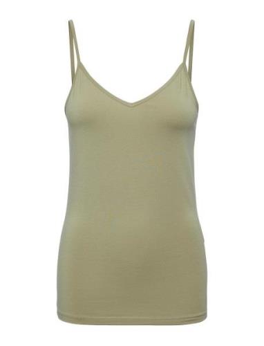 Pcsirene Singlet Jrs Noos Tops T-shirts & Tops Sleeveless Green Pieces