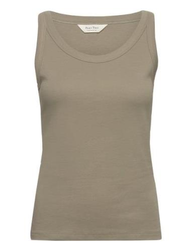 Arvidapw To Tops T-shirts & Tops Sleeveless Khaki Green Part Two