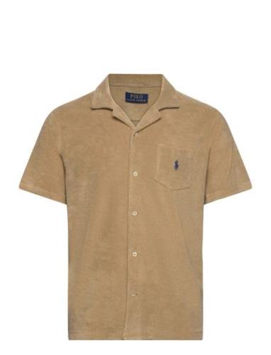 Rec Lw Cotton Terry-Ssl-Sps Tops Shirts Short-sleeved Beige Polo Ralph...