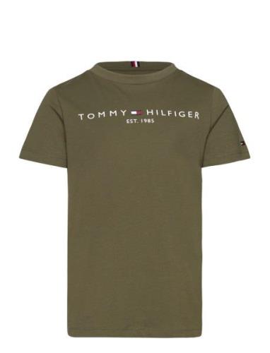 U Essential Tee S/S Tops T-shirts Short-sleeved Green Tommy Hilfiger