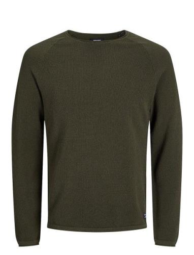 Jjehill Knit Crew Neck Noos Tops Knitwear Round Necks Khaki Green Jack...