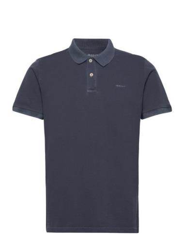 Sunfaded Pique Ss Rugger Tops Polos Short-sleeved Navy GANT