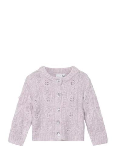 Nmflemille Ls Knit Card Tops Knitwear Cardigans Purple Name It