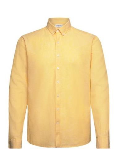 Linen/Cotton Shirt L/S Tops Shirts Casual Yellow Lindbergh