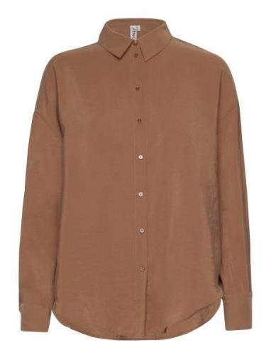 Onliris L/S Modal Shirt Wvn Tops Shirts Long-sleeved Brown ONLY