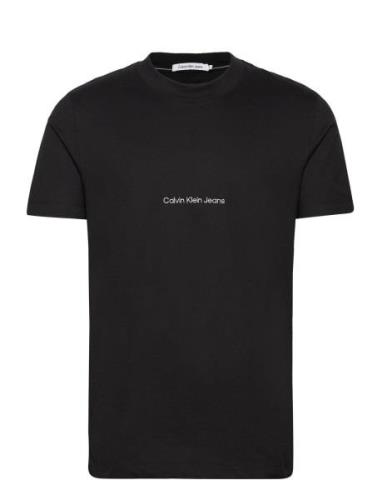 Institutional Tee Tops T-shirts Short-sleeved Black Calvin Klein Jeans