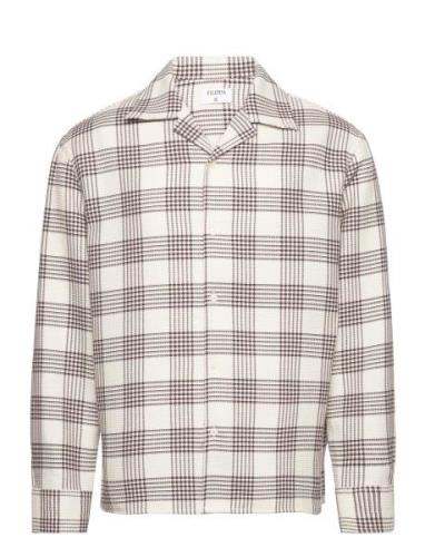 Waffle Check Resort Shirt Designers Shirts Casual Cream Filippa K