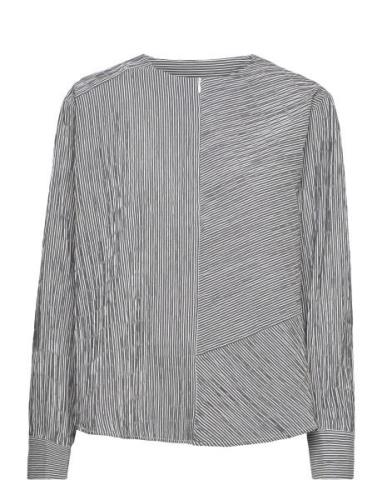 Crinckle Pop Fleur Shirt Tops Shirts Long-sleeved Grey Mads Nørgaard