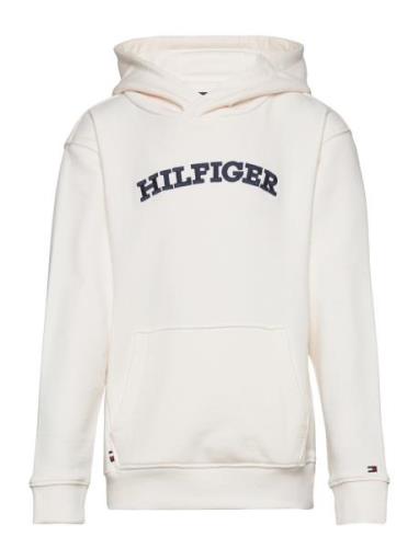 Hilfiger Arched Hoodie Tops Sweat-shirts & Hoodies Hoodies Cream Tommy...