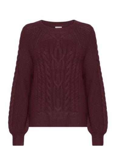 Ihmylle Ls3 Tops Knitwear Jumpers Burgundy ICHI