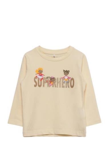 Nmflina Ls Top Box Tops T-shirts Long-sleeved T-shirts Cream Name It