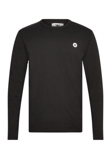 Mel Longsleeve Gots Tops T-shirts Long-sleeved Black Double A By Wood ...