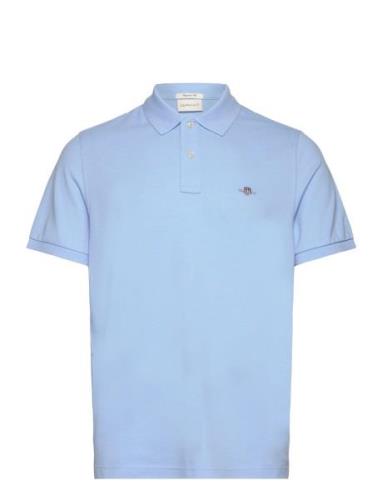 Reg Shield Ss Pique Polo Tops Polos Short-sleeved Blue GANT