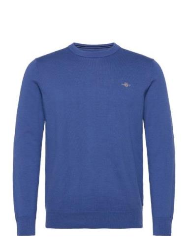 Classic Cotton C-Neck Tops Knitwear Round Necks Blue GANT