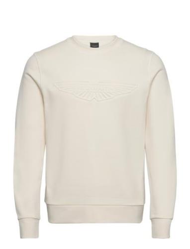 Am Embossed Crew Tops Sweat-shirts & Hoodies Sweat-shirts Cream Hacket...