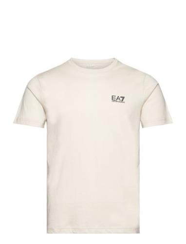 T-Shirts Tops T-shirts Short-sleeved Cream EA7