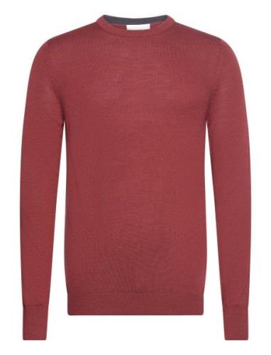 Bs Jupiter Regular Fit Knitwear Tops Knitwear Round Necks Burgundy Bru...