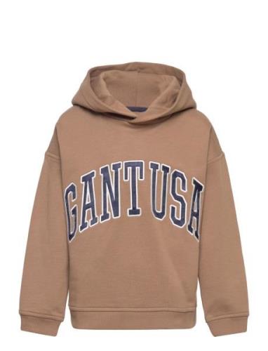 Over D Gant Usa Sweat Hoodie Tops Sweat-shirts & Hoodies Hoodies Brown...