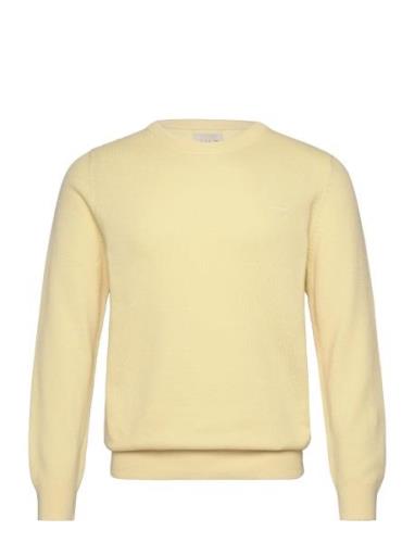 Cotton Pique C-Neck Tops Knitwear Round Necks Yellow GANT