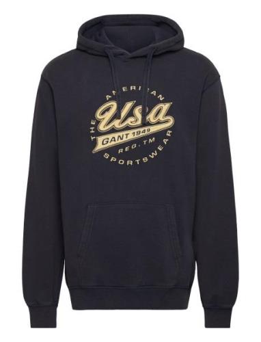 Gant Usa Hoodie Tops Sweat-shirts & Hoodies Hoodies Blue GANT