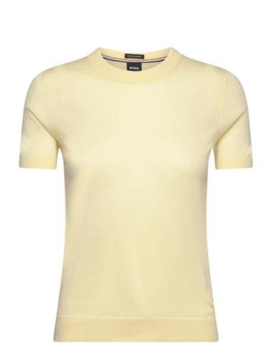 Falyssiasi Tops Knitwear Jumpers Yellow BOSS