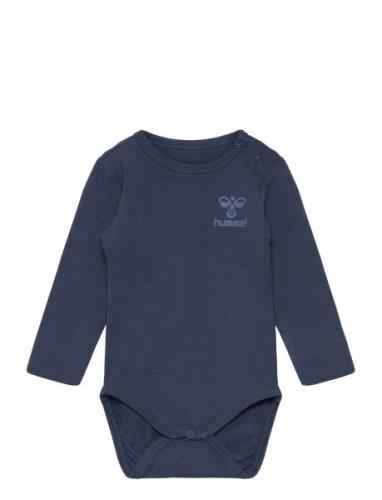 Hmlmino Body L/S Pitkähihainen Body Navy Hummel