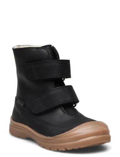 Boots - Flat - With Velcro Talvikengät Tarroilla Black ANGULUS