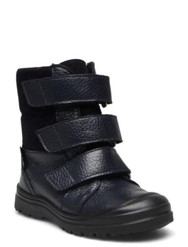 Boots - Flat - With Velcro Talvikengät Tarroilla Black ANGULUS