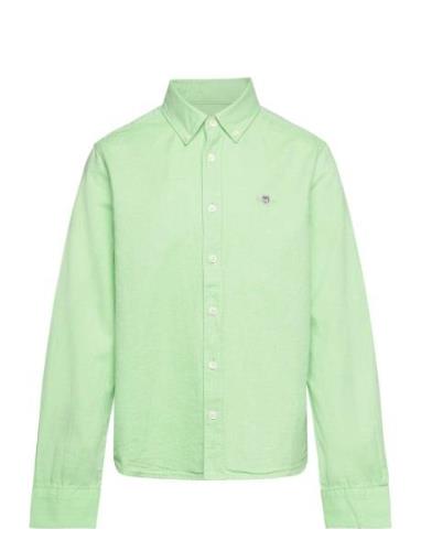 Shield Oxford Bd Shirt Tops Shirts Long-sleeved Shirts Green GANT