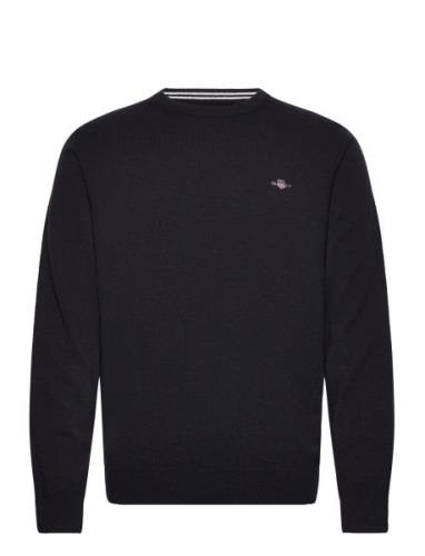 Superfine Lambswool C-Neck Tops Knitwear Round Necks Black GANT