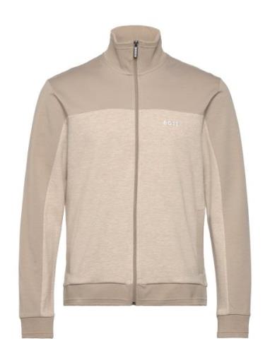 Tracksuit Jacket Tops Sweat-shirts & Hoodies Sweat-shirts Beige BOSS