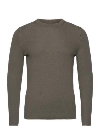 Tight Cotton Ulf Knit Tops Knitwear Round Necks Khaki Green Mads Nørga...