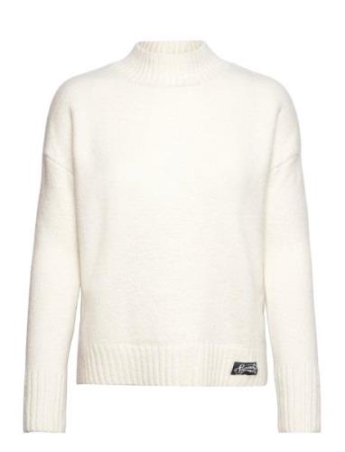 Essential Mock Neck Jumper Tops Knitwear Jumpers White Superdry