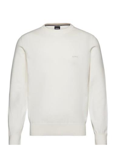 Pacas-L Tops Knitwear Round Necks White BOSS