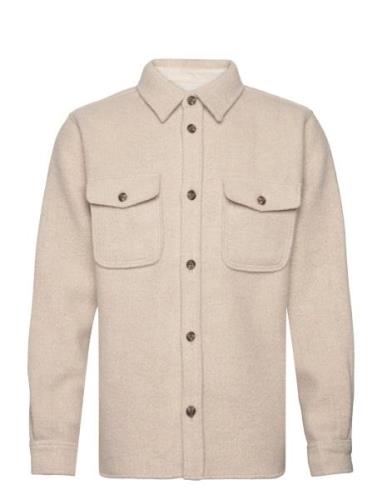 Lennon Bouclé Overshirt Tops Overshirts Cream Les Deux